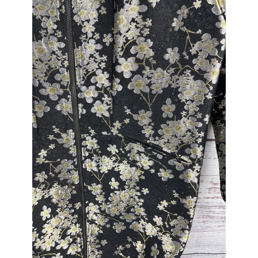 BCBG Generation Jacket Women's Size XS Gold Floral Brocade Bomber Coat XS - Picture 4 of 7